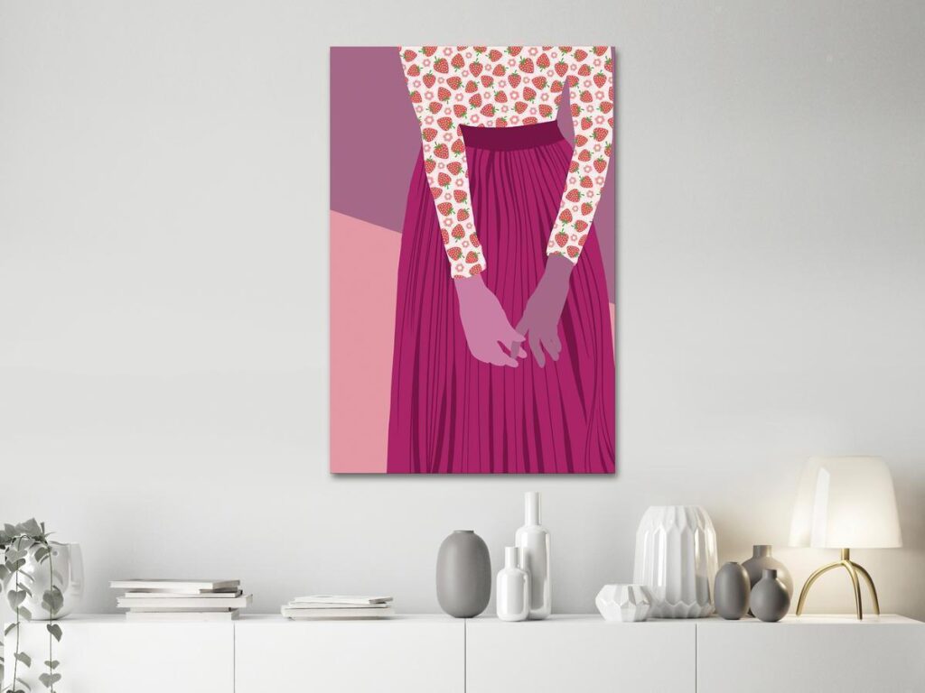 Schilderij - Strawberry Lady (1 Part) Vertical