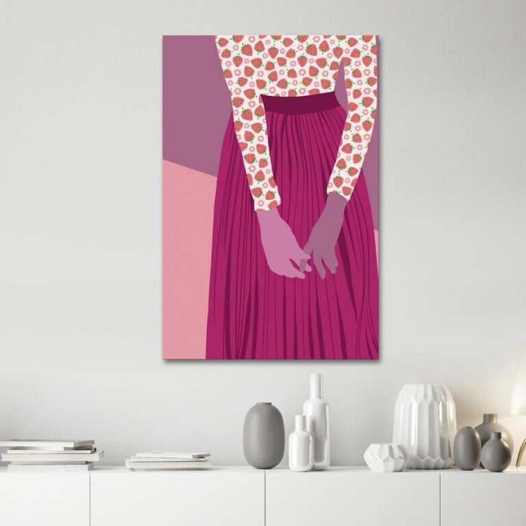 Schilderij - Strawberry Lady (1 Part) Vertical