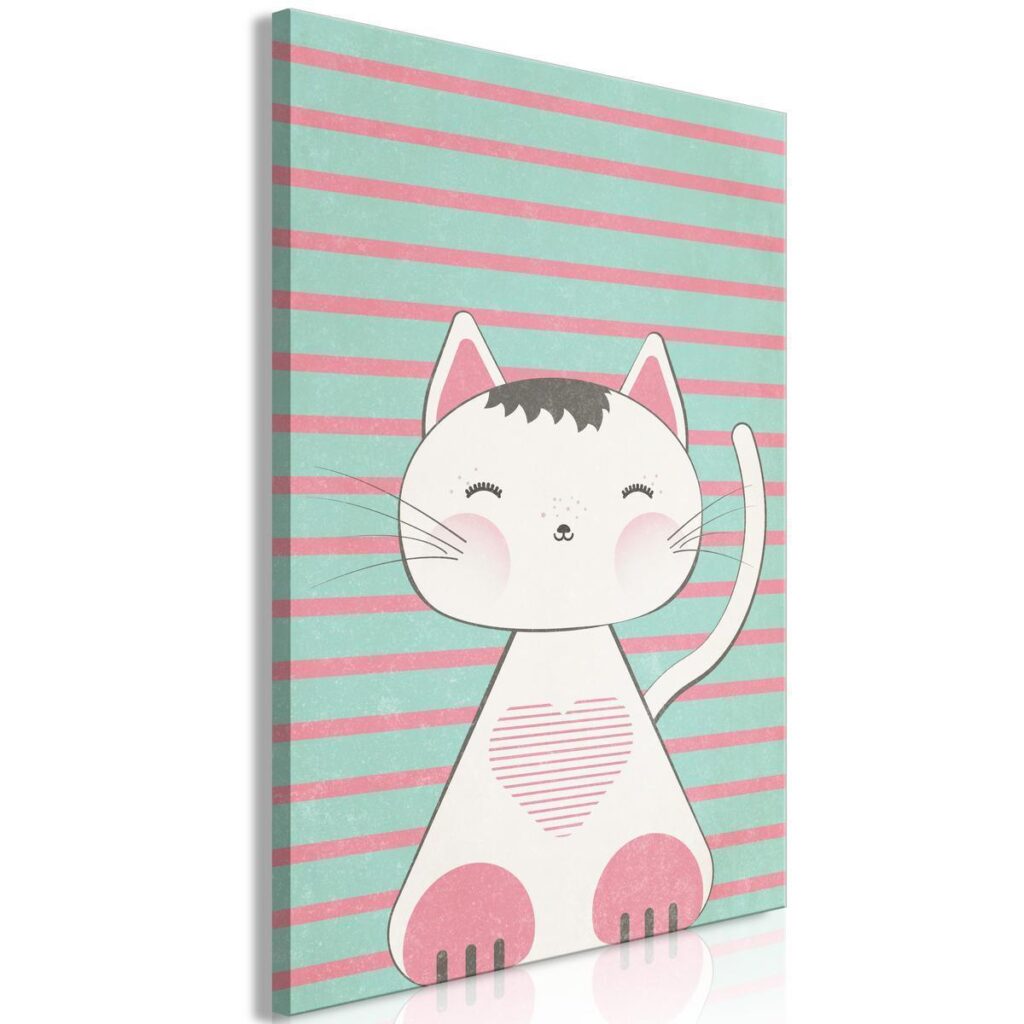 Schilderij - Striped Kitten (1 Part) Vertical - Afbeelding 2