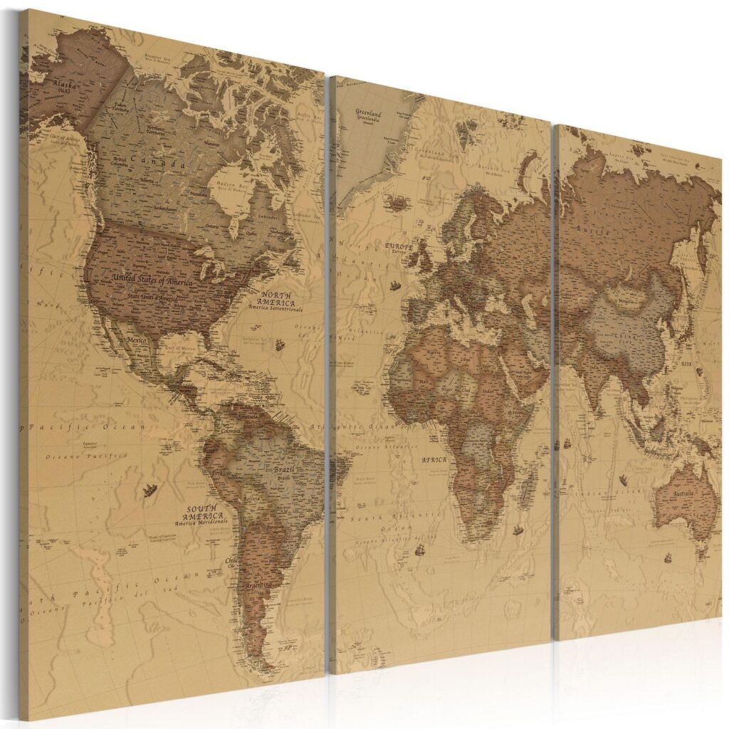 Schilderij - Stylish World Map - Afbeelding 2
