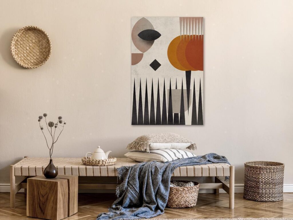 Schilderij - Sun Behind the Mountains (1 Part) Vertical