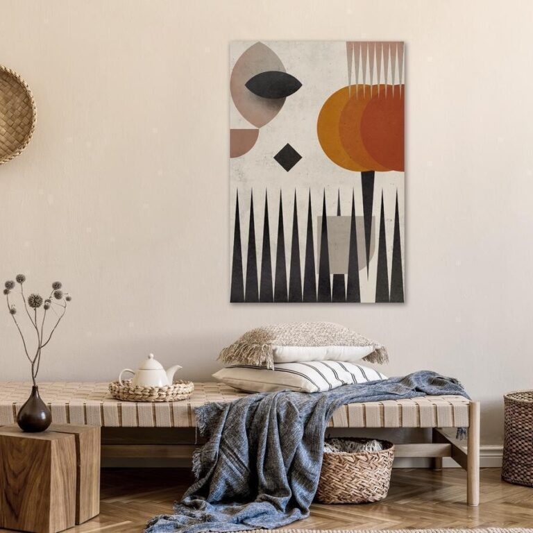 Schilderij - Sun Behind the Mountains (1 Part) Vertical