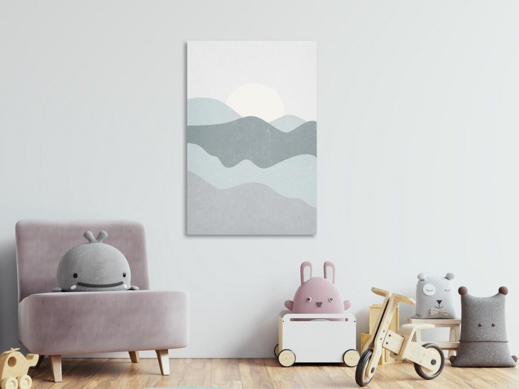 Schilderij - Sun Over Mountains (1 Part) Vertical