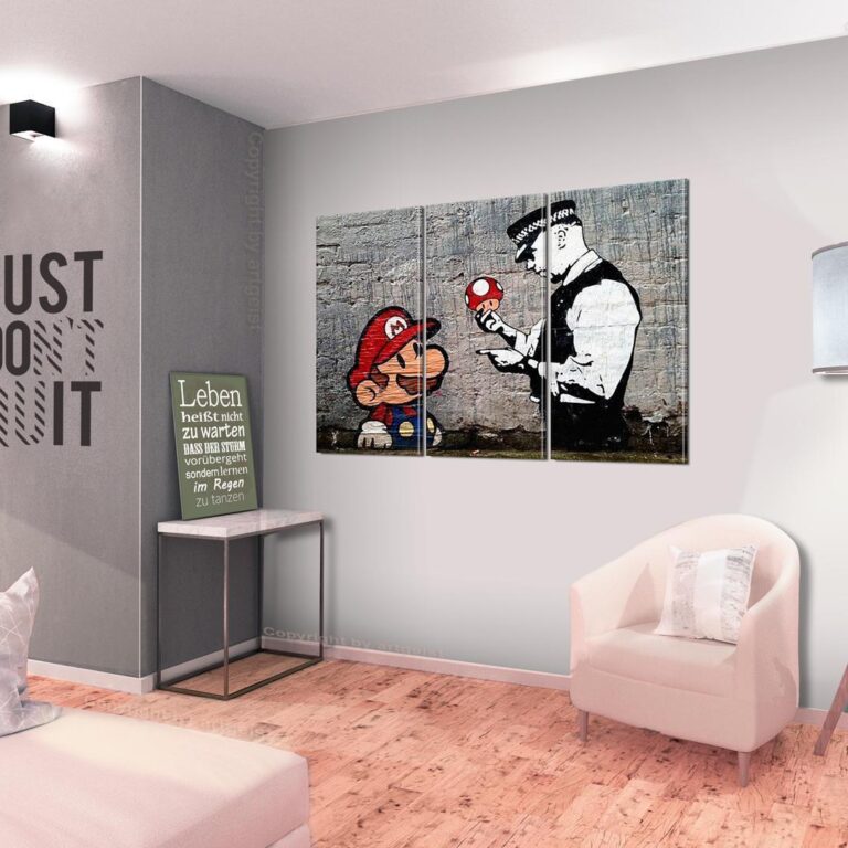 Schilderij - Super Mario Mushroom Cop by Banksy