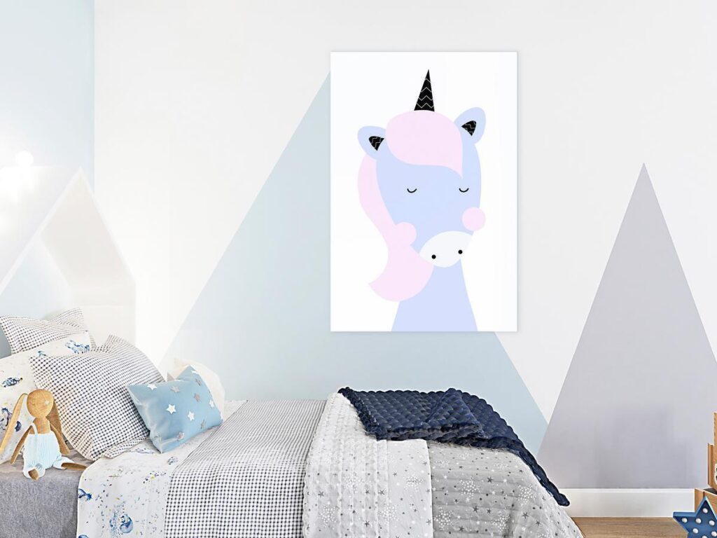 Schilderij - Sweet Unicorn (1 Part) Vertical
