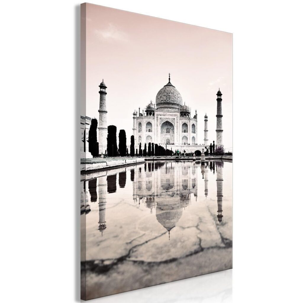 Schilderij - Taj Mahal (1 Part) Vertical - Afbeelding 2
