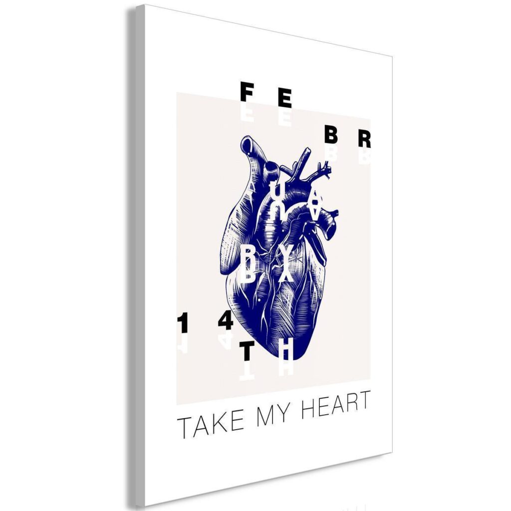 Schilderij - Take My Heart (1 Part) Vertical - Afbeelding 2