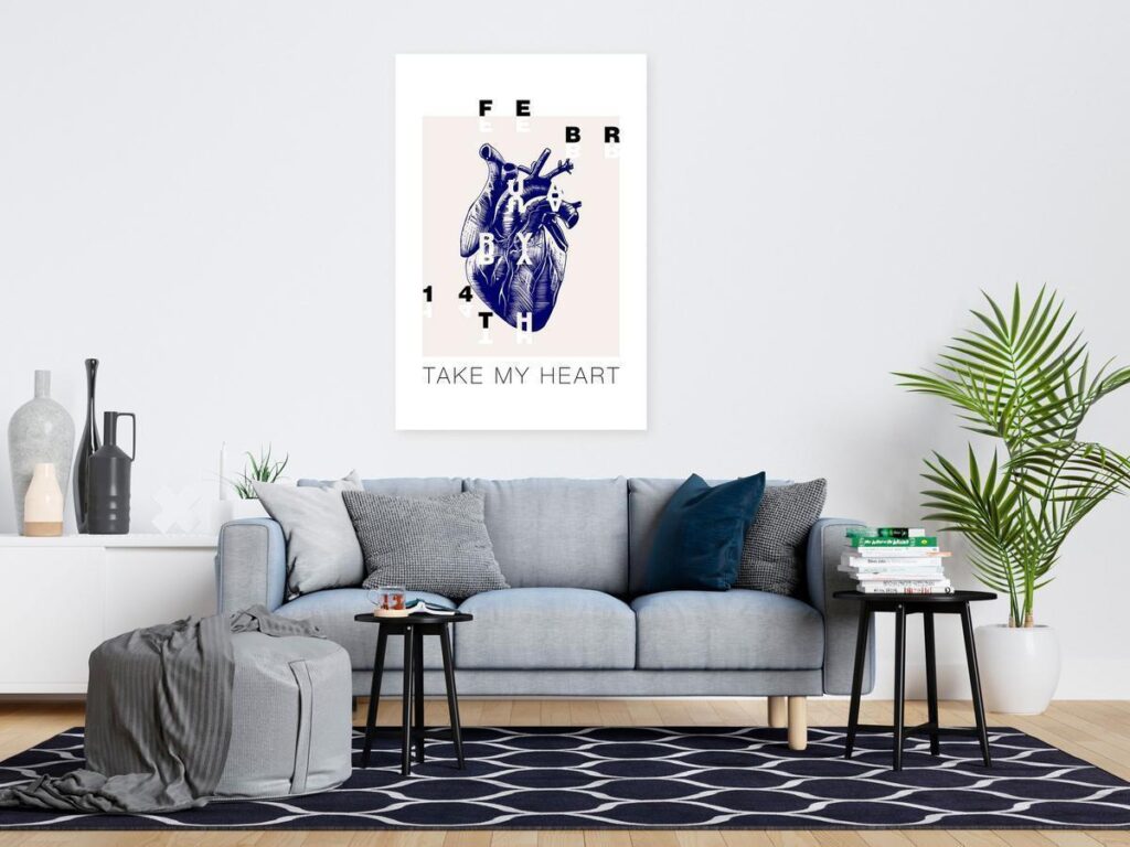 Schilderij - Take My Heart (1 Part) Vertical