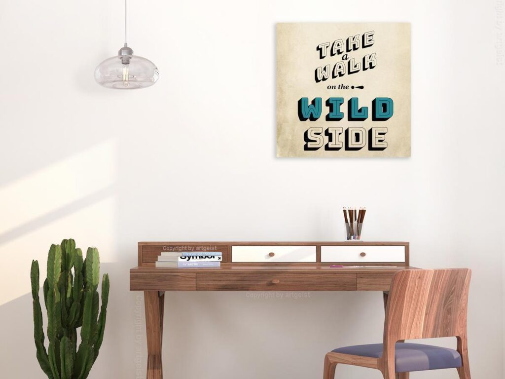 Schilderij - Take Walk on the Wild Side (1 Part) Square