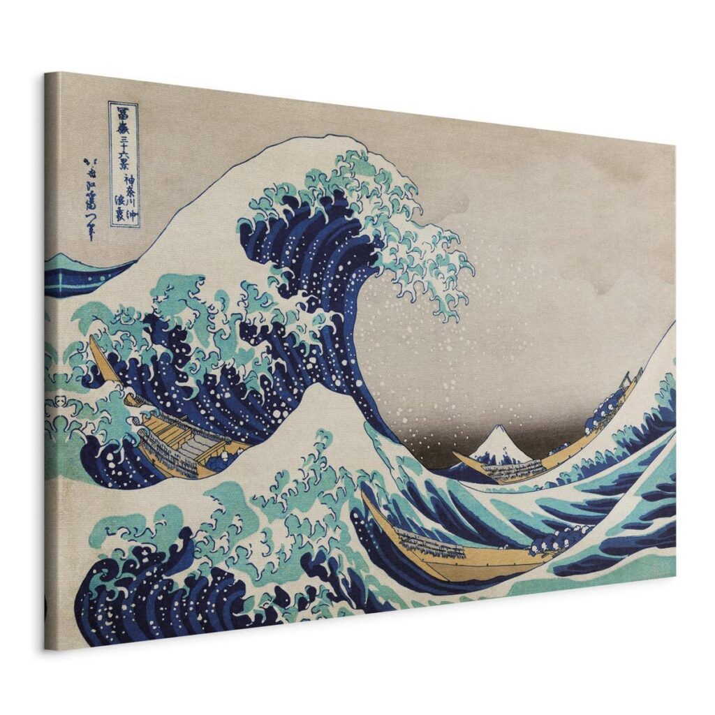 Schilderij - The Great Wave off Kanagawa - Afbeelding 2