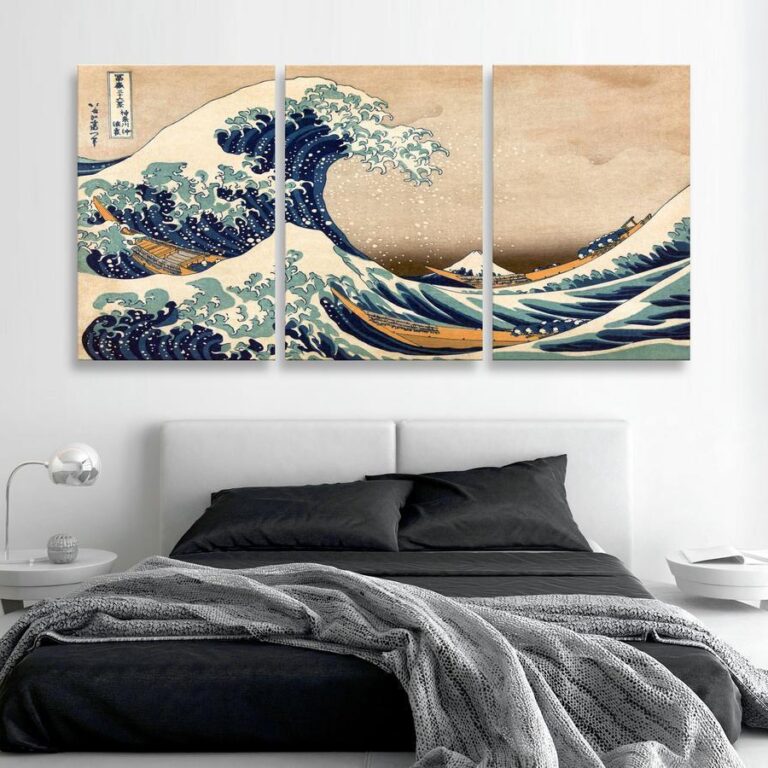 Schilderij - The Great Wave off Kanagawa (3 Parts)