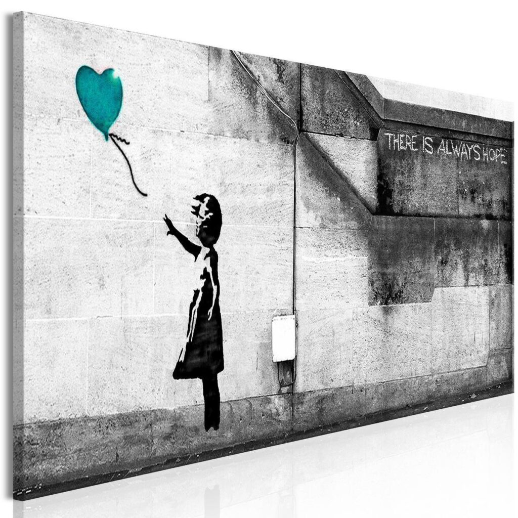 Schilderij - There is Always Hope (1 Part) Narrow Turquoise - Afbeelding 2