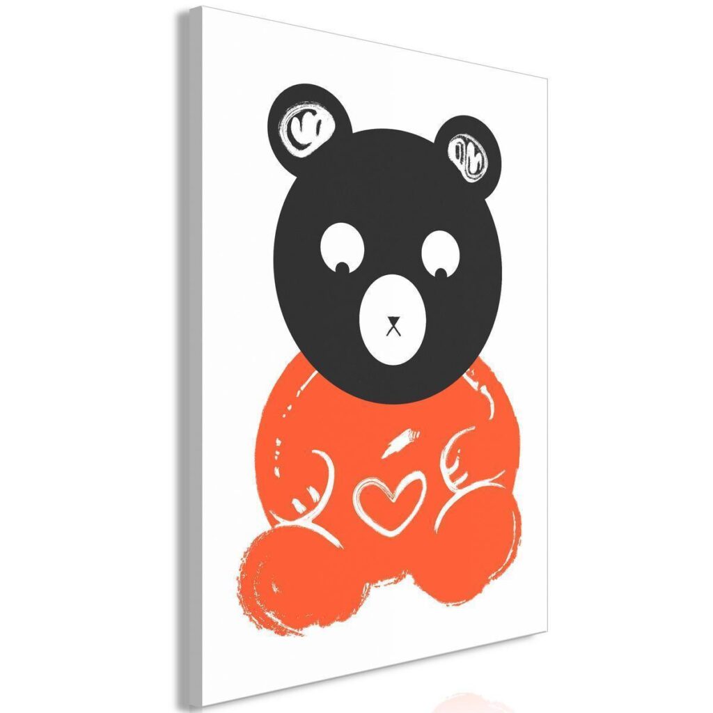 Schilderij - Thoughtful Bear (1 Part) Vertical - Afbeelding 2