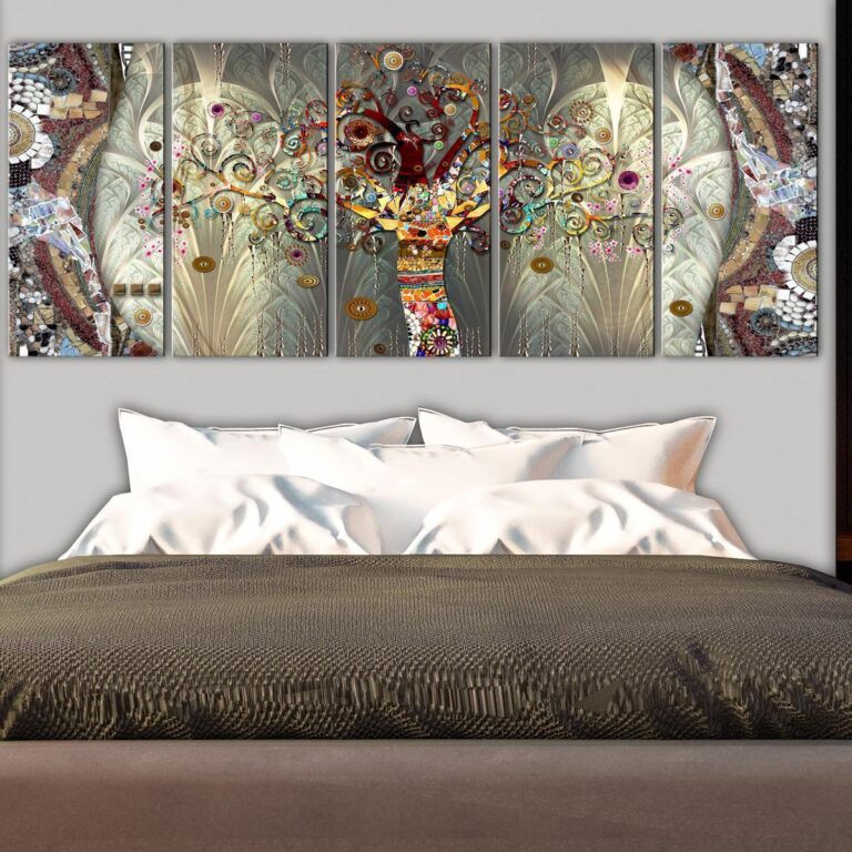 Schilderij - Tree of Life (5 Parts) Narrow