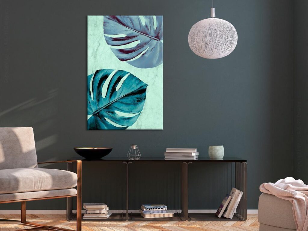 Schilderij - Tropical Turquoise (1 Part) Vertical
