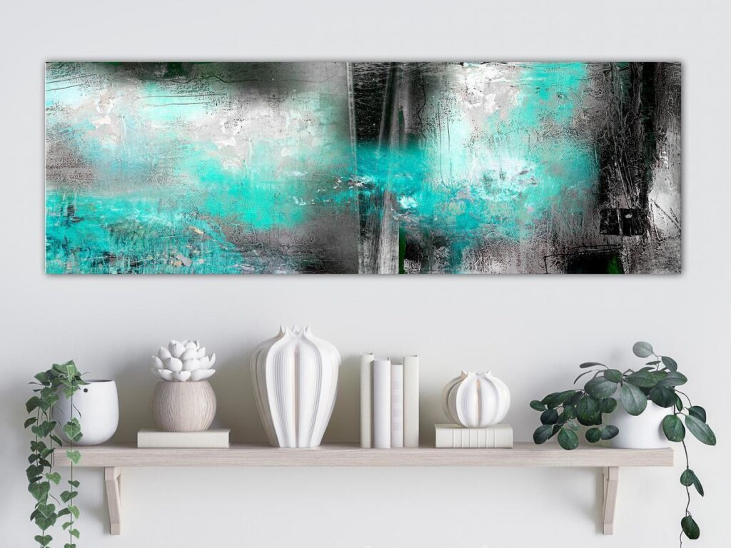 Schilderij - Turquoise Fog (1 Part) Narrow - Afbeelding 2