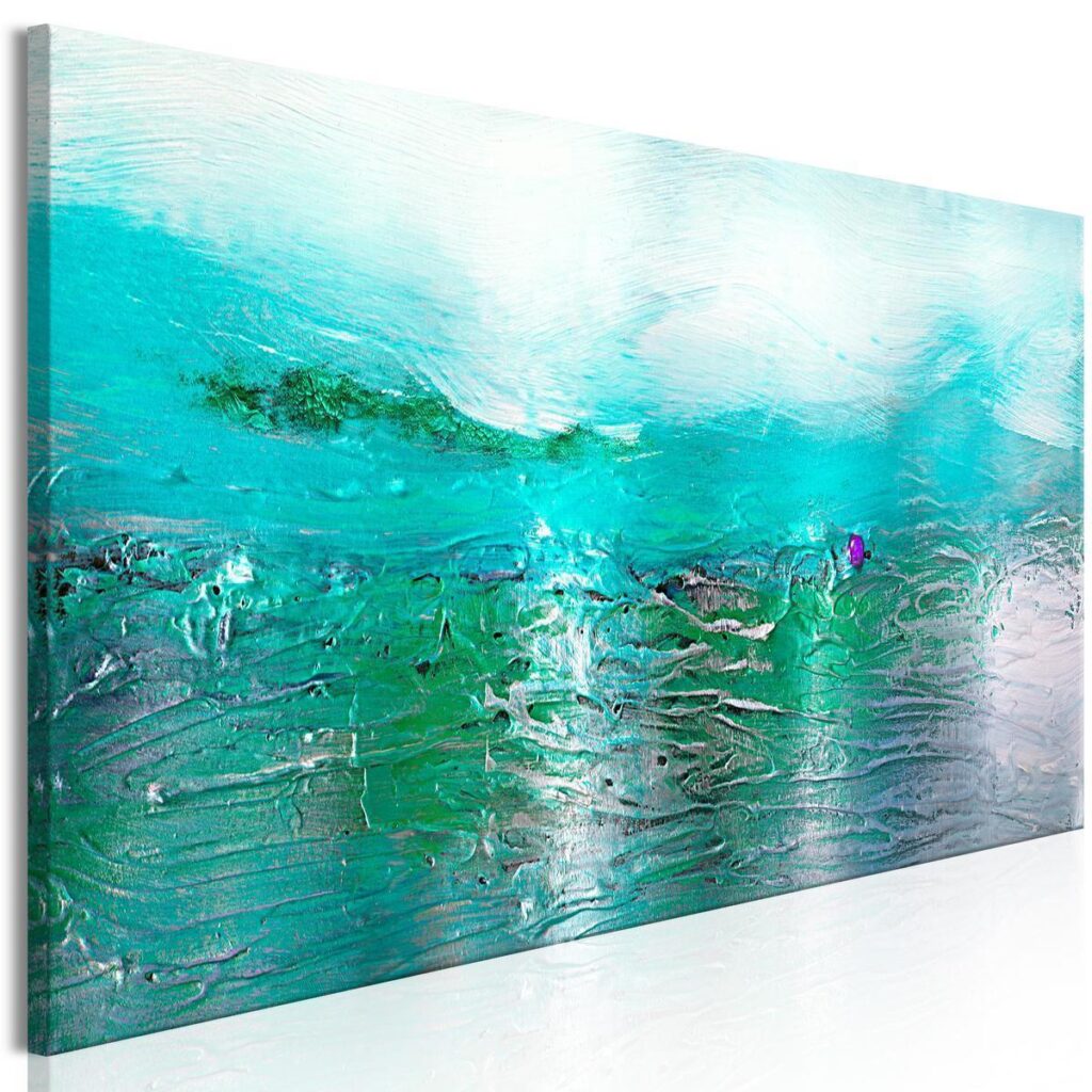 Schilderij - Turquoise Landscape (1 Part) Narrow - Afbeelding 2