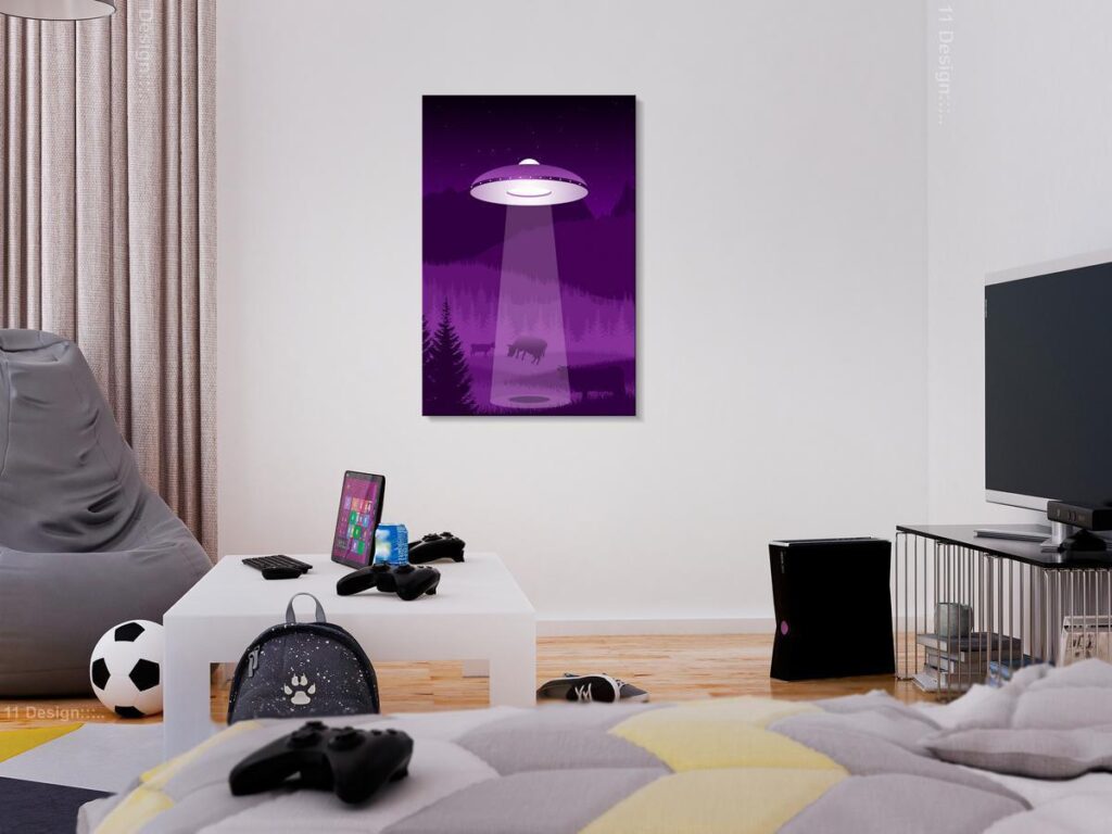 Schilderij - Ufo (1 Part) Vertical