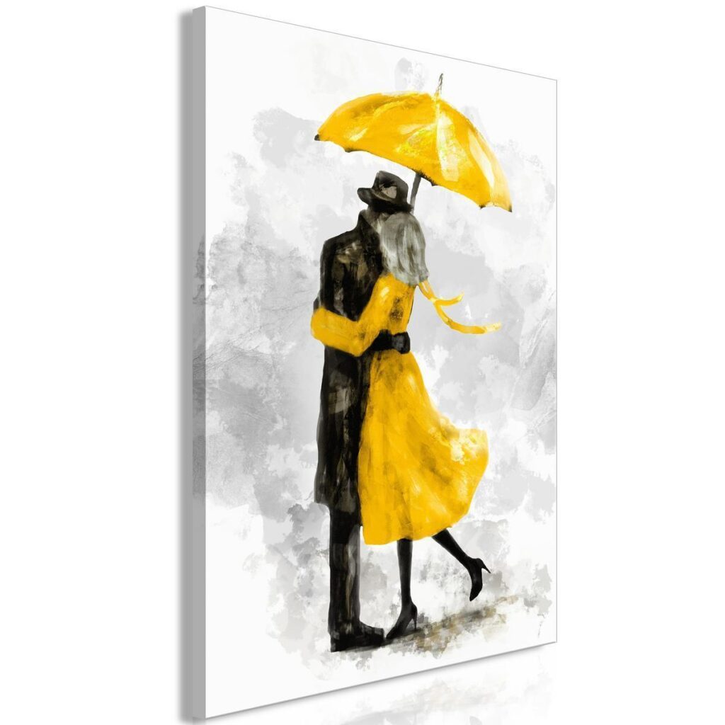 Schilderij - Under Yellow Umbrella (1 Part) Vertical - Afbeelding 2