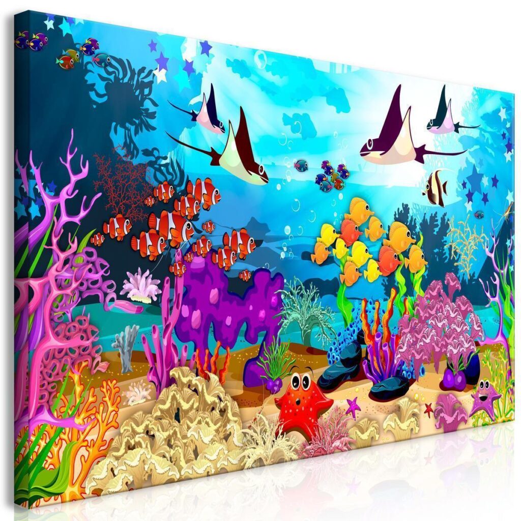 Schilderij - Underwater Fun (1 Part) Wide