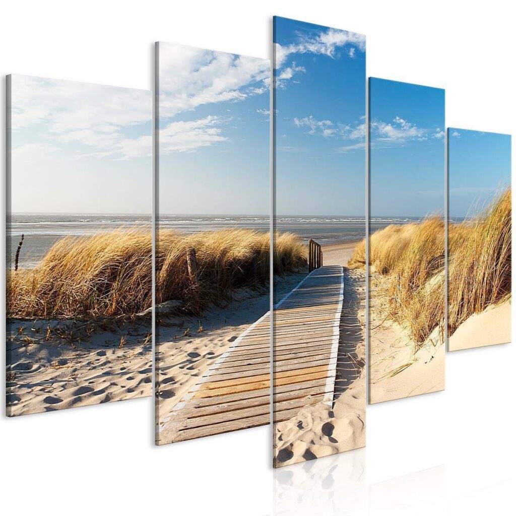Schilderij - Unguarded beach - 5 pieces - Afbeelding 2