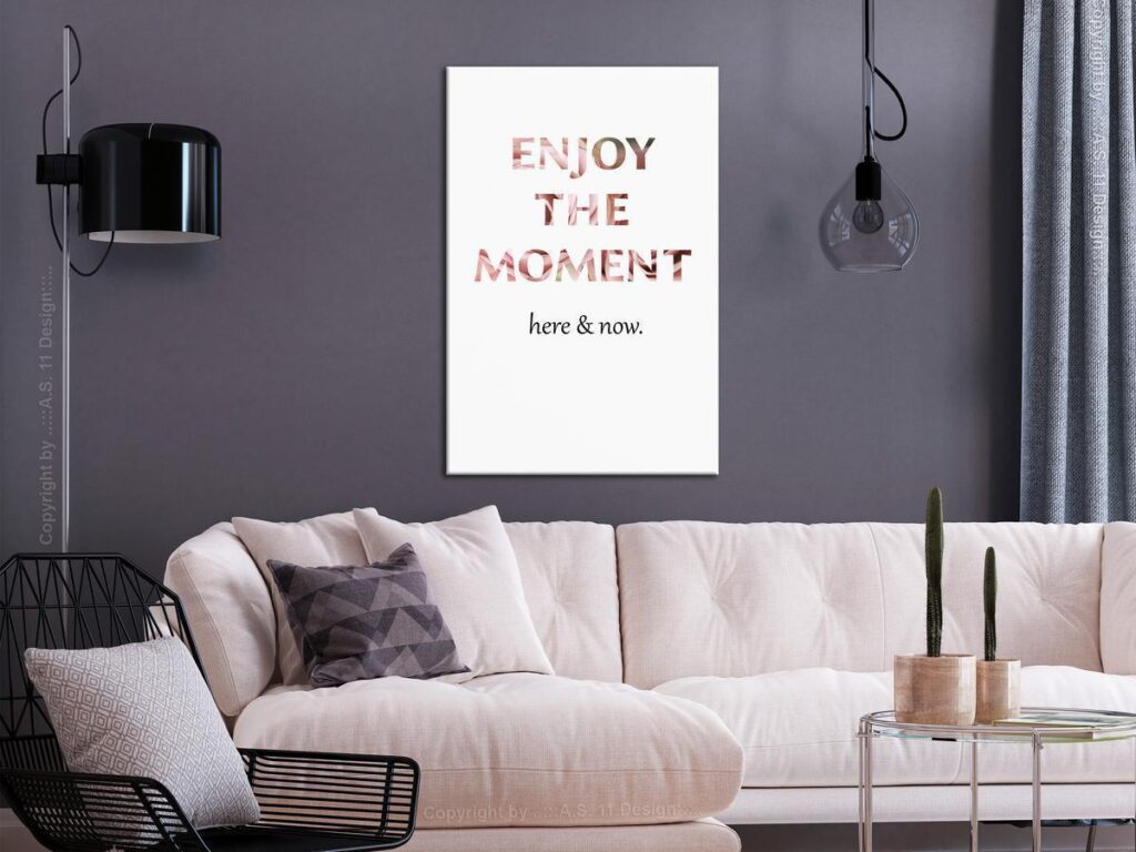 Schilderij - Unique Moment (1-part) - English Text on White Background
