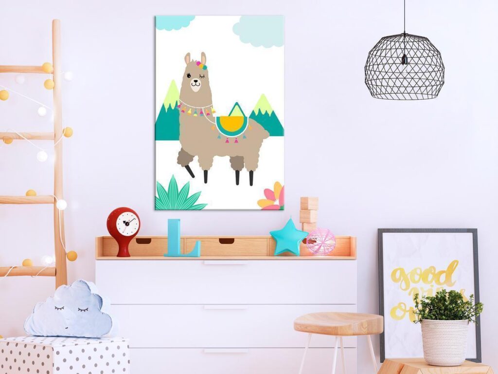 Schilderij - Unusual Lama (1 Part) Vertical