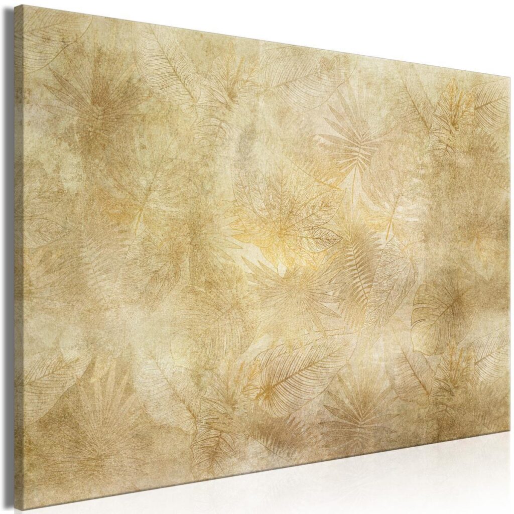 Schilderij - Vintage Leaves (1 Part) Wide