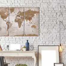 Schilderij - Vintage Map: Oriental Travels