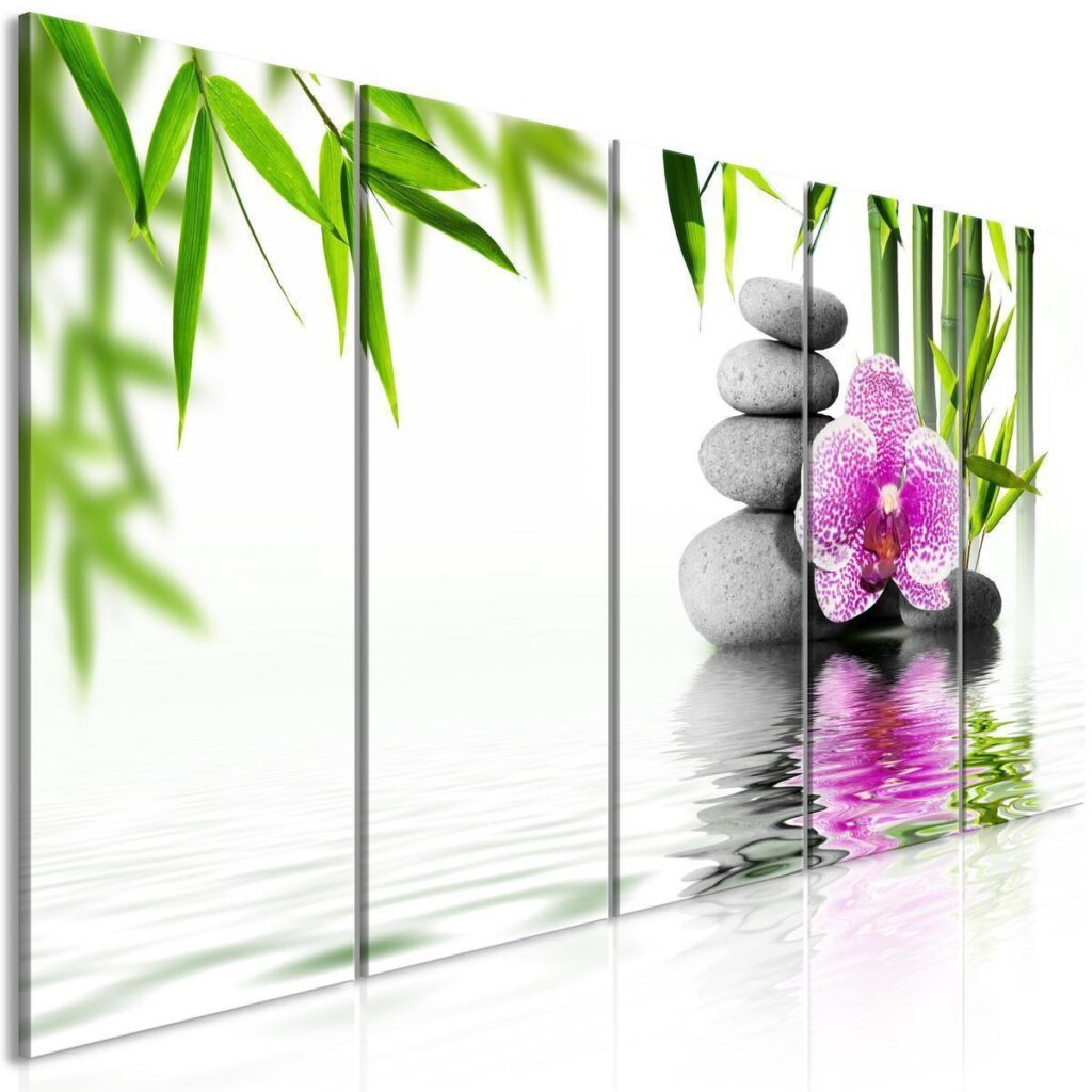Schilderij - Water Garden (5 Parts) Narrow - Afbeelding 2