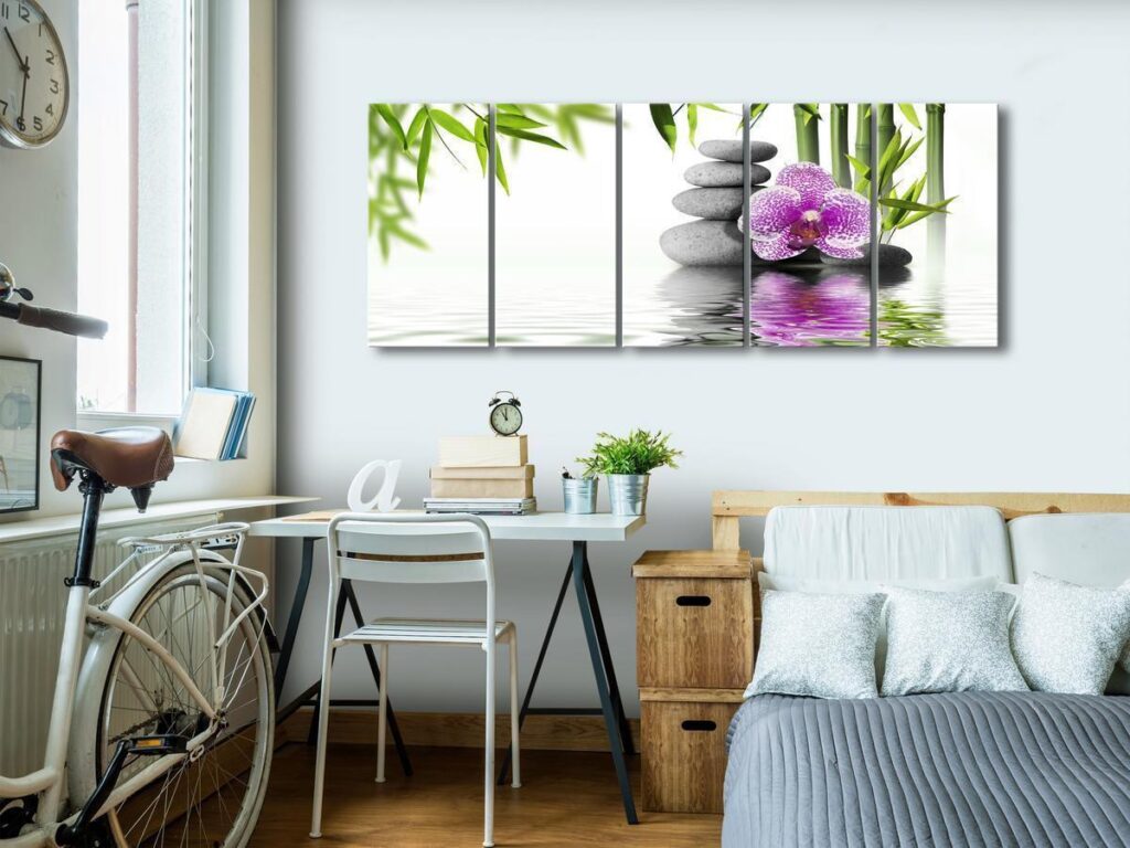 Schilderij - Water Garden (5 Parts) Narrow