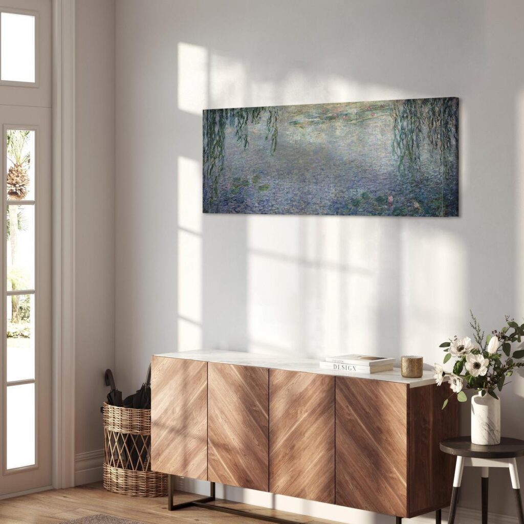 Schilderij - Water Lilies: Two Weeping Willows - Afbeelding 2