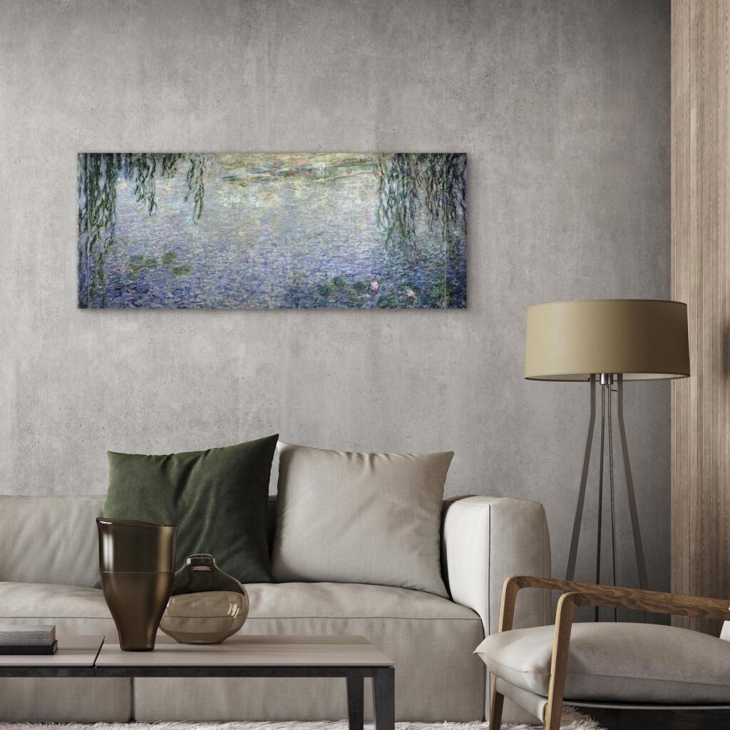 Schilderij - Water Lilies: Two Weeping Willows - Afbeelding 3