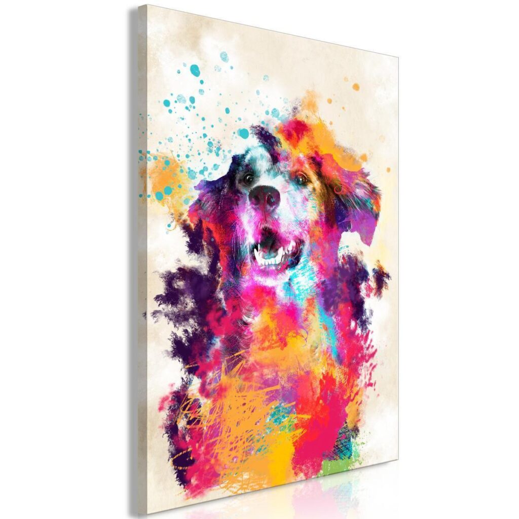 Schilderij - Watercolor Dog (1 Part) Vertical - Afbeelding 2