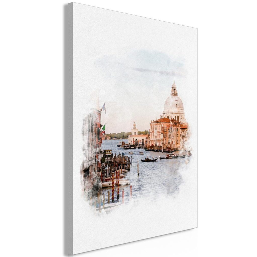 Schilderij - Watercolour Venice (1 Part) Vertical - Afbeelding 2