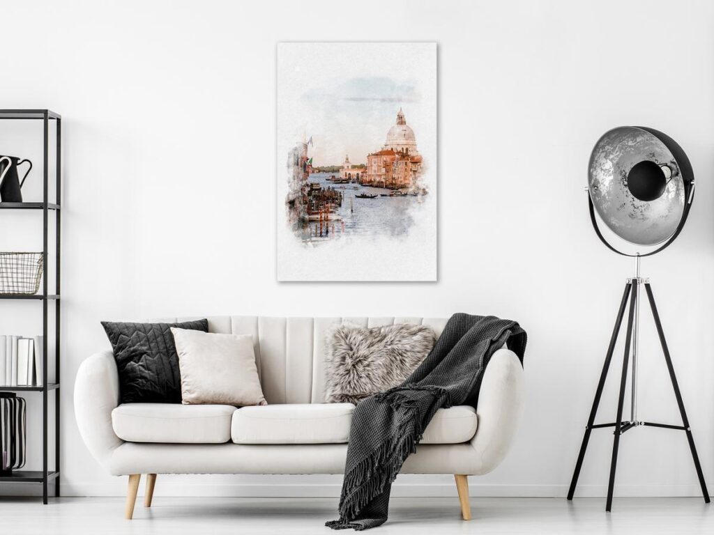 Schilderij - Watercolour Venice (1 Part) Vertical