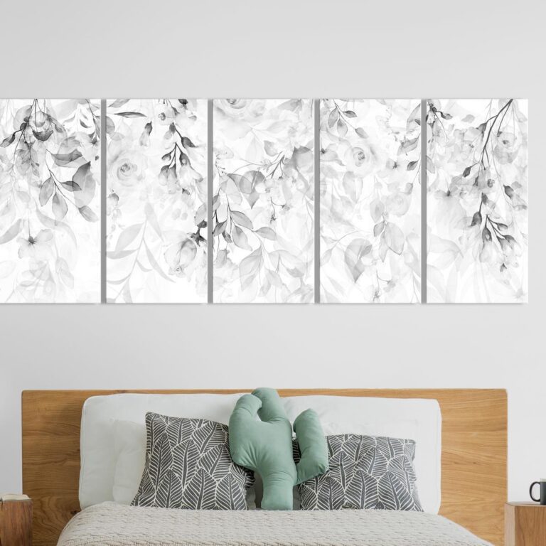 Schilderij - Waterfall of Roses (5 Parts) Narrow - Third Variant