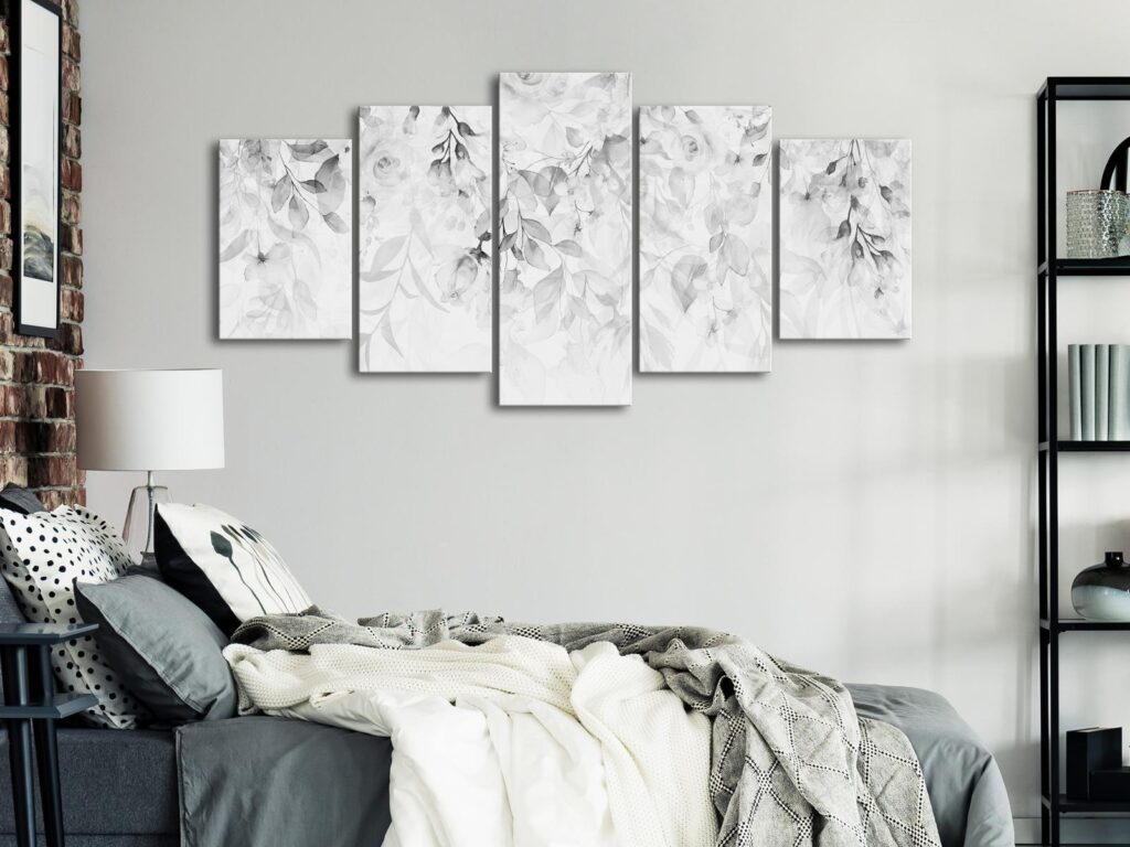 Schilderij - Waterfall of Roses (5 Parts) Wide - Third Variant - Afbeelding 2