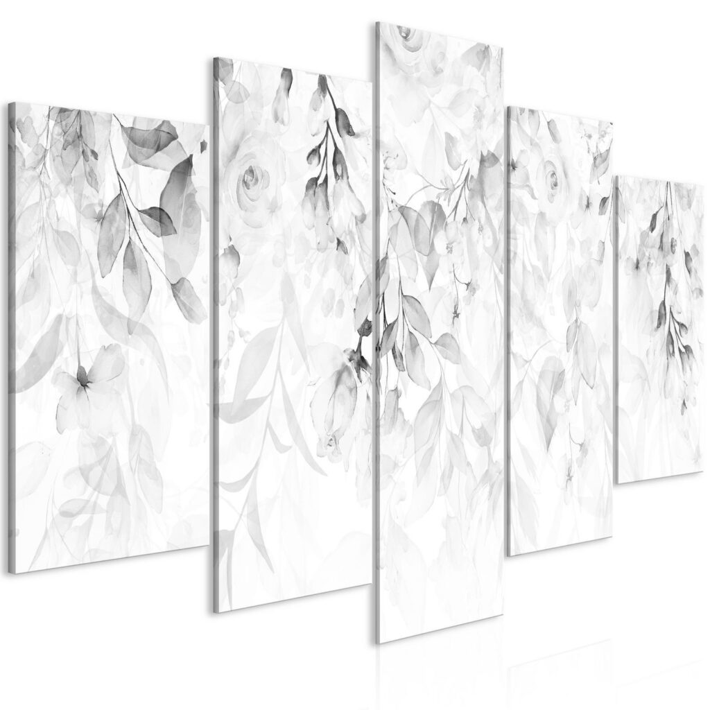 Schilderij - Waterfall of Roses (5 Parts) Wide - Third Variant