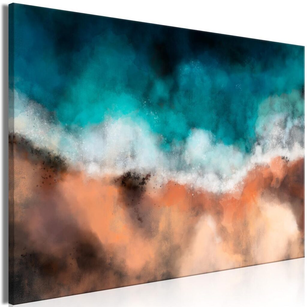 Schilderij - Waves in the Sand (1 Part) Wide - Afbeelding 2