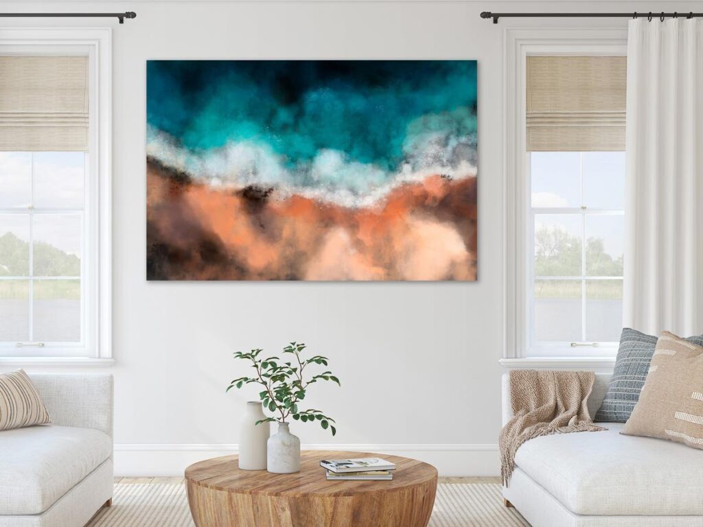 Schilderij - Waves in the Sand (1 Part) Wide