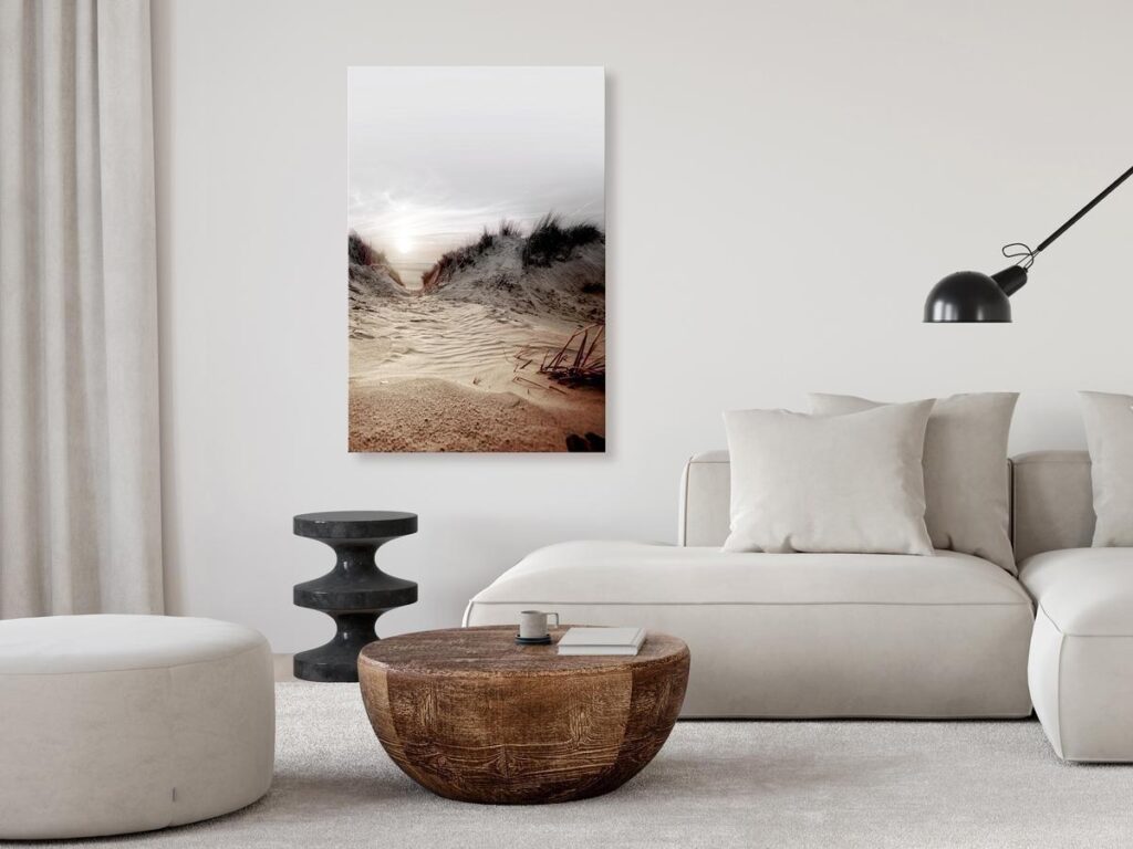 Schilderij - Way Through the Dunes (1 Part) Vertical