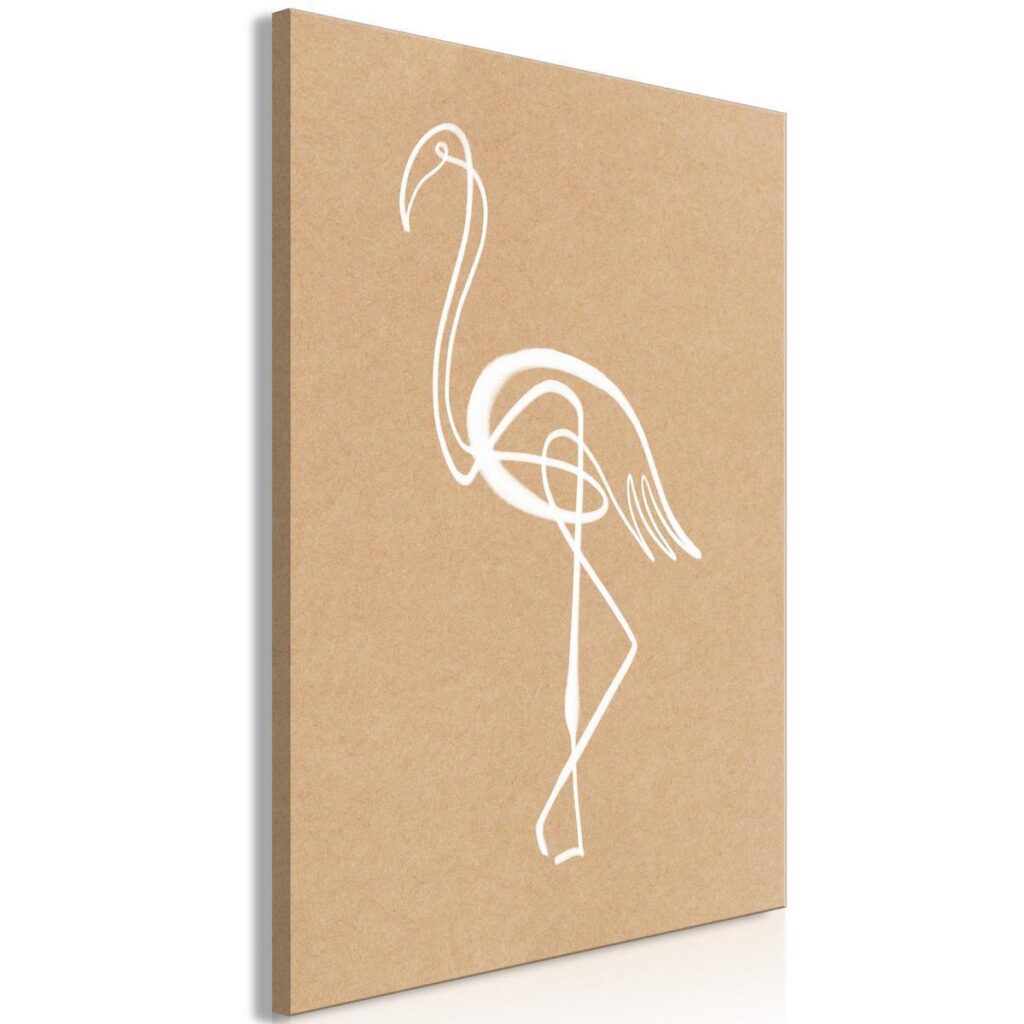 Schilderij - White Flamingo (1 Part) Vertical - Afbeelding 2