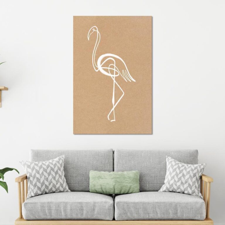 Schilderij - White Flamingo (1 Part) Vertical