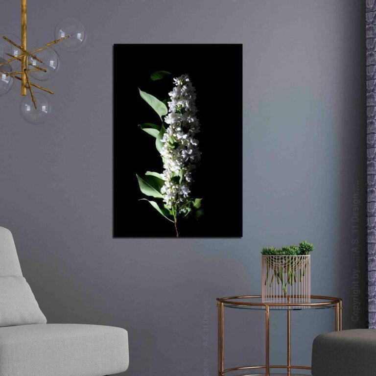 Schilderij - White Lilacs (1 Part) Vertical