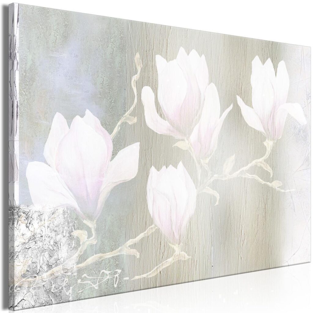Schilderij - White Magnolias (1 Part) Wide - Afbeelding 2
