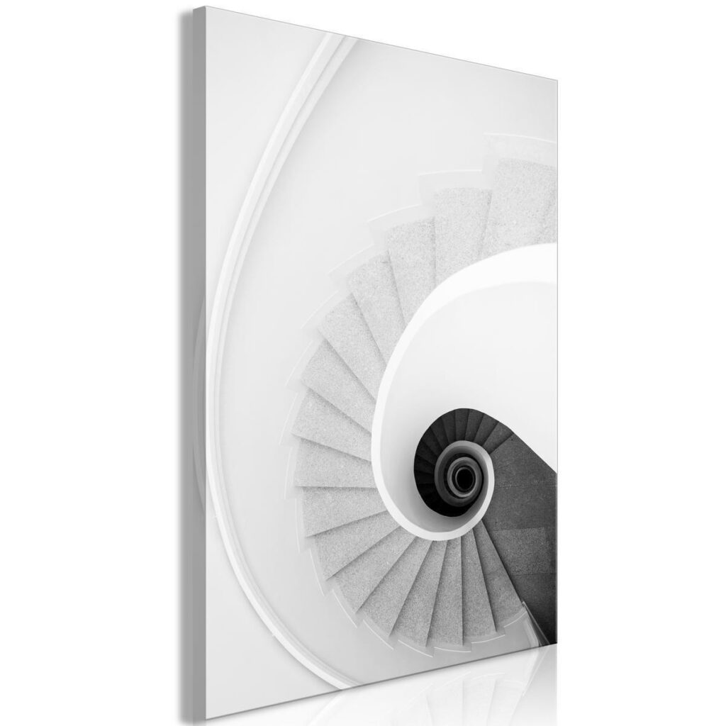 Schilderij - White Stairs (1 Part) Vertical - Afbeelding 2