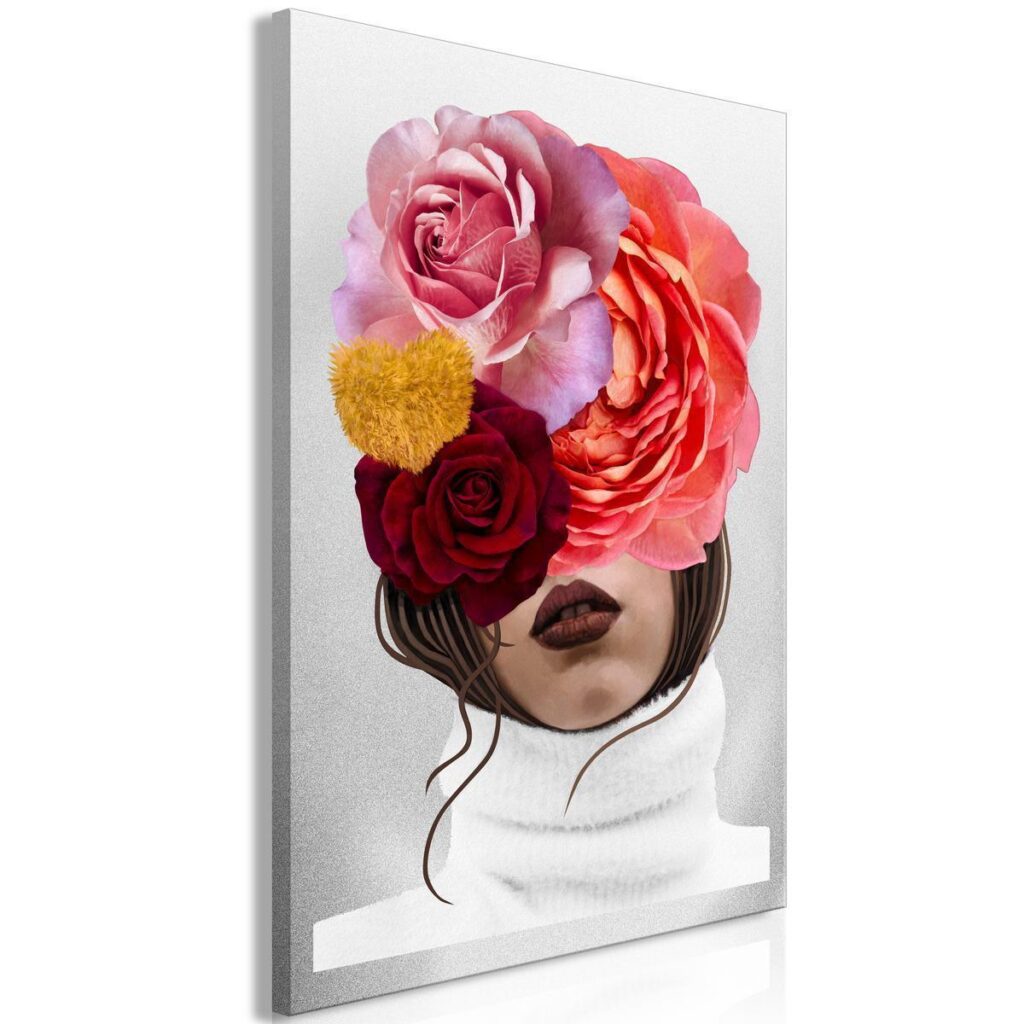Schilderij - White Turtleneck (1 Part) Vertical - Afbeelding 2