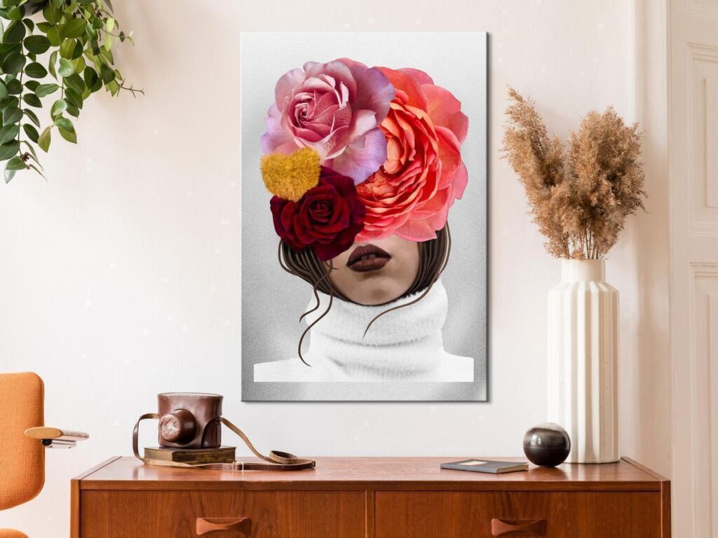 Schilderij - White Turtleneck (1 Part) Vertical