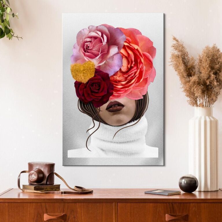 Schilderij - White Turtleneck (1 Part) Vertical